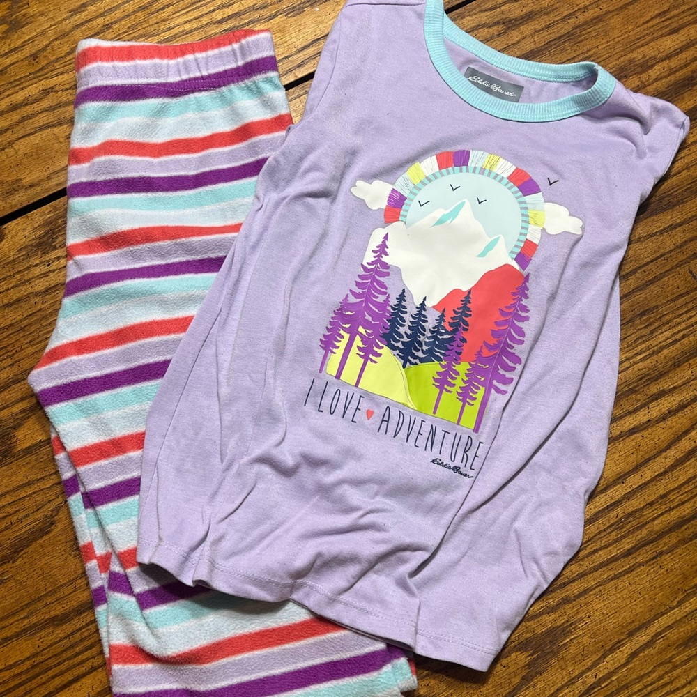 Eddie Bauer Kids Pajama Set - Lavender and Multicolor 0061,0062